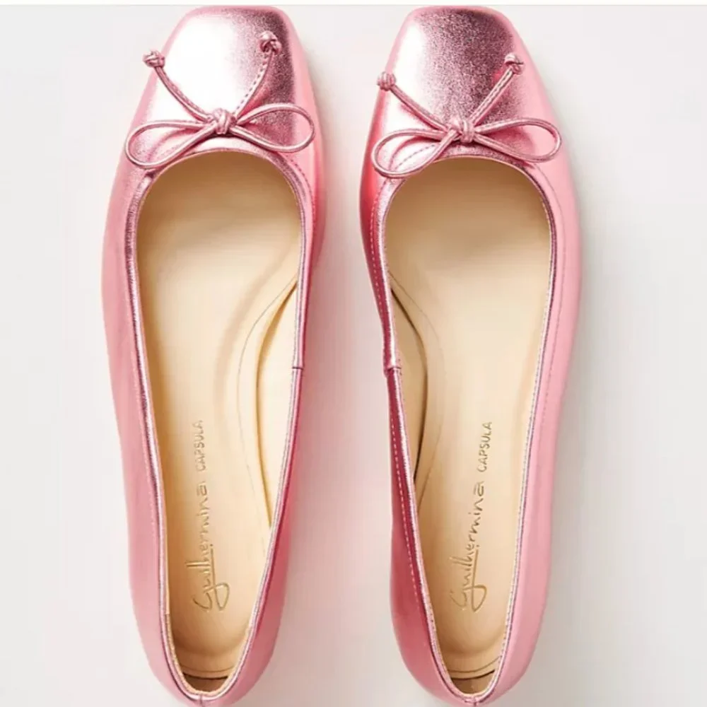 ⭐Host Pick⭐Metallic Pink Square-Toe Ballet Flats - NWOT - Picture 1 of 3